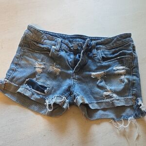 Blank NYC Ripped Blue‎ Jean Shorts